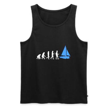 Sailing evolution - Men's Premium Organic Tank Top - black - Front - AI Model Male 178 light (178cm)