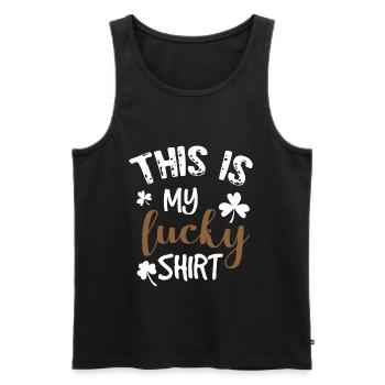 This is my lucky shirt - Men's Premium Organic Tank Top - black - Front - Michal (187cm)