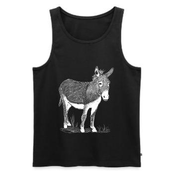 Donkey donkey illustration riding animal animals gift - Men's Premium Organic Tank Top - black - Front - AI Model Male 178 light (178cm)