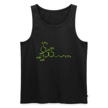 Cannabis THC Molecule Hemp Weed Formula Gift - Men's Premium Organic Tank Top - black - Front - AI Model Male 178 light (178cm)