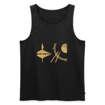 Drummer drums musician rock art new gift - Men's Premium Organic Tank Top - black - Front - AI Model Male 178 light (178cm)