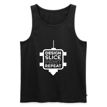 Design Slice Print Repeat 3D printer filament - Men's Premium Organic Tank Top - black - Front - AI Model Male 178 light (178cm)