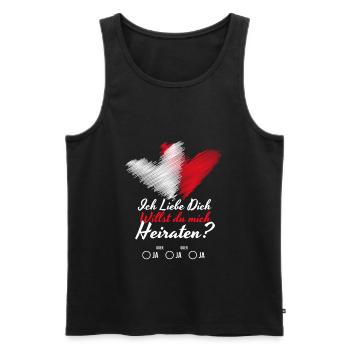 Willst du mich Heiraten Hochzeit Antrag - Männer Premium Bio Tank Top - Schwarz - Vorne - Michal (187cm)