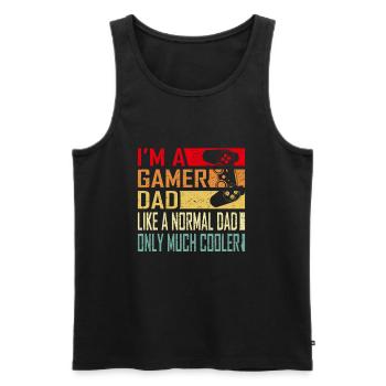 Gamer Dad Funny Gift for Fathers Cool Vintage Dad' - Men's Premium Organic Tank Top - black - Front - Michal (187cm)