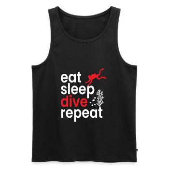 Eat Sleep Dive Repeat Tauchen Taucher - Männer Premium Bio Tank Top - Schwarz - Vorne - Michal (187cm)