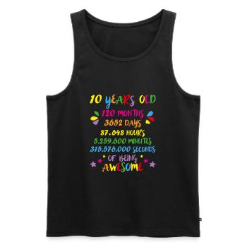 10 Jahre 120 Monate Geburtstag Math Nerd Geeky Girl - Männer Premium Bio Tank Top - Schwarz - Vorne - AI Model Male 178 light (178cm)
