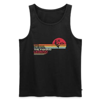 Vintage Bass Fishing Dad Man The Myth Fisherman Le - Men's Premium Organic Tank Top - black - Front - AI Model Male 178 light (178cm)