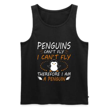 Les pingouins ne peuvent pas voler les filles mignonnes de cadeau d'amant de pingouin W - Débardeur bio Premium Homme - noir - Devant - Michal (187cm)