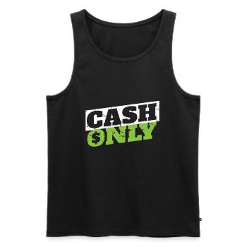 Cash Only Money Millionaire Trader Stock Exchange - Men's Premium Organic Tank Top - black - Front - Michal (187cm)