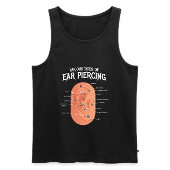 Various Types Of Ear Piercing Ohrring - Männer Premium Bio Tank Top - Schwarz - Vorne - AI Model Male 178 light (178cm)