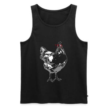 Cute Glasses Chick Funny Backyard Chicken Hen Farm - Men's Premium Organic Tank Top - black - Front - AI Model Male 178 light (178cm)