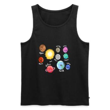 Solar system moon space cute outer space - Men's Premium Organic Tank Top - black - Front - AI Model Male 178 light (178cm)