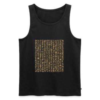Pyramide égyptienne de hiéroglyphes égyptiens - Débardeur bio Premium Homme - noir - Devant - AI Model Male 178 light (178cm)