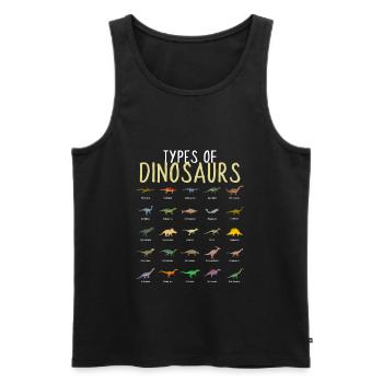 Types Of Dinosaurier Dino Kinder Jungen - Männer Premium Bio Tank Top - Schwarz - Vorne - AI Model Male 178 light (178cm)