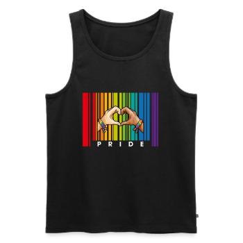 Homosexuell Stolz Barcode LGBT Lesben Bisexuell Regenbogen Ha - Männer Premium Bio Tank Top - Schwarz - Vorne - AI Model Male 178 light (178cm)