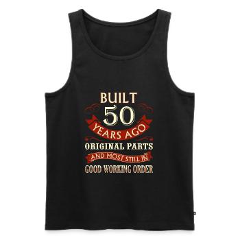 Drôle 50e anniversaire homme femme Fun Vintage 50 ans - Débardeur bio Premium Homme - noir - Devant - Michal (187cm)