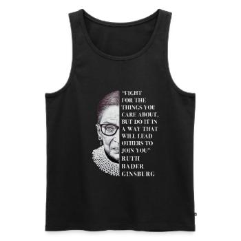 Luttez pour ce qui vous tient à cœur dans le célèbre RBG - Débardeur bio Premium Homme - noir - Devant - Michal (187cm)