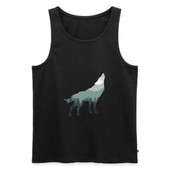Protection de l'environnement protection du climat protection de la nature loup de terre - Débardeur bio Premium Homme - noir - Devant - AI Model Male 178 light (178cm)