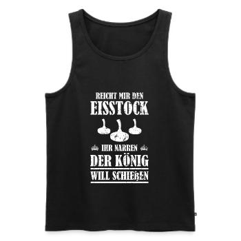 Reicht mir den Eisstock der König will schießen - Männer Premium Bio Tank Top - Schwarz - Vorne - Michal (187cm)