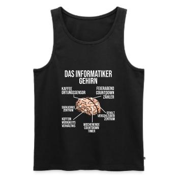 Informatiker Gehirn Geschenk Programmierer - Männer Premium Bio Tank Top - Schwarz - Vorne - Michal (187cm)
