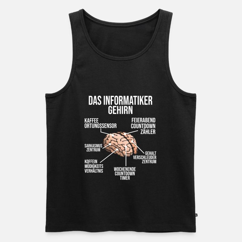 Informatiker Gehirn Geschenk Programmierer - Männer Premium Bio Tank Top - Schwarz