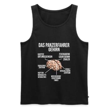Panzerfahrer Gehirn Panzer Fahrer Militär - Männer Premium Bio Tank Top - Schwarz - Vorne - AI Model Male 178 light (178cm)