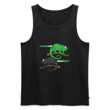 Chamäleon Chameleoff Eidechse Lustig Reptilien - Männer Premium Bio Tank Top - Schwarz - Vorne - AI Model Male 178 light (178cm)