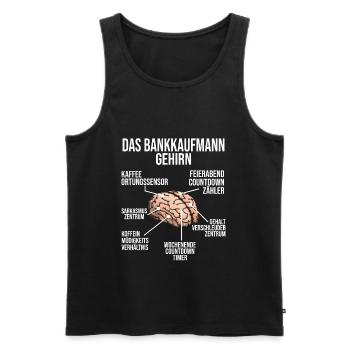 Bankkaufmann Gehirn Bank-Kaufmann Banker - Männer Premium Bio Tank Top - Schwarz - Vorne - Michal (187cm)