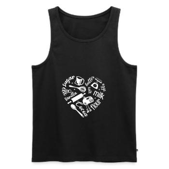 Baker heart cake bake master baker confectioner - Men's Premium Organic Tank Top - black - Front - AI Model Male 178 light (178cm)