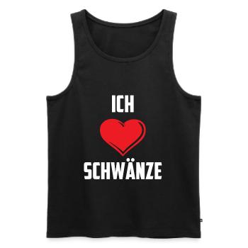 Ich liebe Schwänze Penis Schwanz Erotik Swinger - Männer Premium Bio Tank Top - Schwarz - Vorne - Michal (187cm)