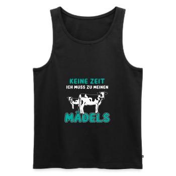 Keine Zeit Ich Muss Zu Meinen Mädels Kühe Kuh - Männer Premium Bio Tank Top - Schwarz - Vorne - Michal (187cm)