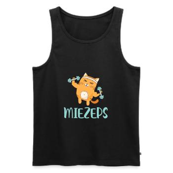 Miezeps Cat Bodybuilding workout muscle cats - Débardeur bio Premium Homme - noir - Devant - AI Model Male 178 light (178cm)