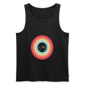 Pew Pew Madafakas Cat Crazy Cat Funny - Men's Premium Organic Tank Top - black - Front - AI Model Male 178 light (178cm)