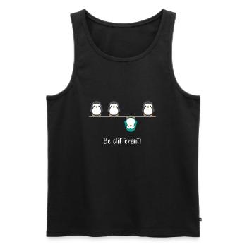 Be different - Pinguin Fun Pinguine Vogel Spruch - Männer Premium Bio Tank Top - Schwarz - Vorne - AI Model Male 178 light (178cm)