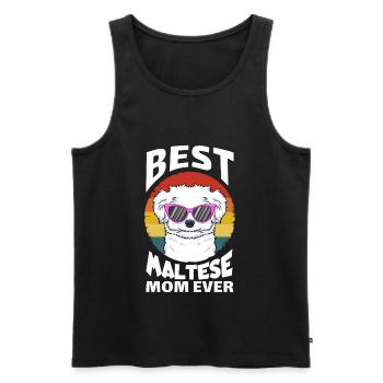 Meilleur Maltese Mom Ever Meilleur Malteser Mama chiens - Débardeur bio Premium Homme - noir - Devant - Michal (187cm)
