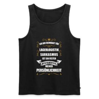Ich bin Fachkraft für Lagerlogistik Staplerfahrer - Männer Premium Bio Tank Top - Schwarz - Vorne - Michal (187cm)