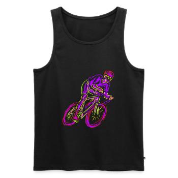 Neon Road Bike Rider Neon Art Bicycle Cycling - Men's Premium Organic Tank Top - black - Front - AI Model Male 178 light (178cm)