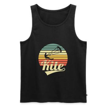Kite Kitfer Vintage Kitesurf Kiter Kiter Kite - Débardeur bio Premium Homme - noir - Devant - AI Model Male 178 light (178cm)