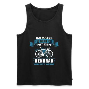 Ich hasse es wenn ich mit dem Rennrad geblitzt - Männer Premium Bio Tank Top - Schwarz - Vorne - AI Model Male 178 light (178cm)