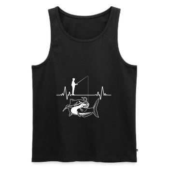 Fishing Heartbeat Catfish Fisherman Catfish - Männer Premium Bio Tank Top - Schwarz - Vorne - AI Model Male 178 light (178cm)