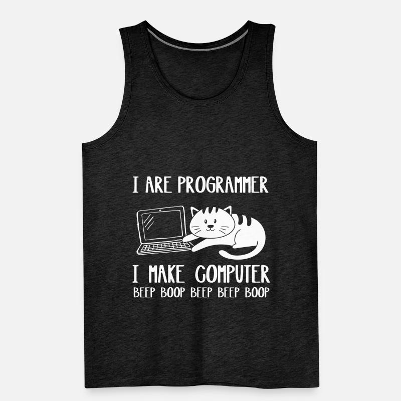 I Are Programmer Cat I Make Computer Beep Boop Débardeur bio Premium Homme