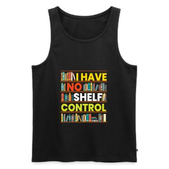 I Have No Shelf Control Lire La littérature - Débardeur bio Premium Homme - noir - Devant - AI Model Male 178 light (178cm)