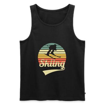 Vintage Skifahrer Retro Ski Fahrer Skier Geschenk - Männer Premium Bio Tank Top - Schwarz - Vorne - AI Model Male 178 light (178cm)