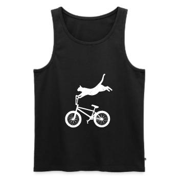 Cat Bike Cycling Bicycle Freestyle BMX Cat Lover - Men's Premium Organic Tank Top - black - Front - Michal (187cm)