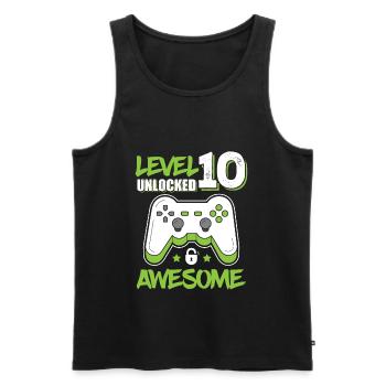 Level 10 Unlocked Awesome 2010 Game 10th Birthday - Männer Premium Bio Tank Top - Schwarz - Vorne - AI Model Male 178 light (178cm)