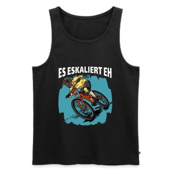 Downhill - Es Eskaliert Eh Mountainbiker Radfahrer - Männer Premium Bio Tank Top - Schwarz - Vorne - Michal (187cm)