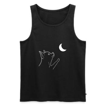 Chihuahua Puppy touch Moon - Débardeur bio Premium Homme - noir - Devant - AI Model Male 178 light (178cm)