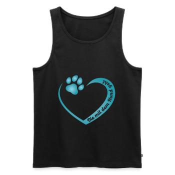 Die mit dem Hund geht - Männer Premium Bio Tank Top - Schwarz - Vorne - AI Model Male 178 light (178cm)
