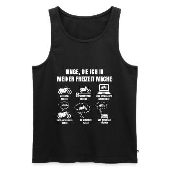 Dinge Die Ich In Meiner Freizeit Mache Motorrad - Männer Premium Bio Tank Top - Schwarz - Vorne - Michal (187cm)