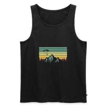 Vintage paraglider mountains skydiving paragliding - Débardeur bio Premium Homme - noir - Devant - Michal (187cm)